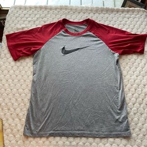 Nike Boy’s Red and Gray Dri-fit tee